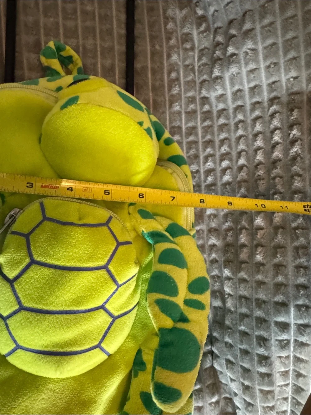Fiesta brand Plush Turtle Backpack/in Bright Yellow & Green